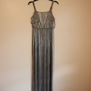 Size Medium Full Length Silver Dress